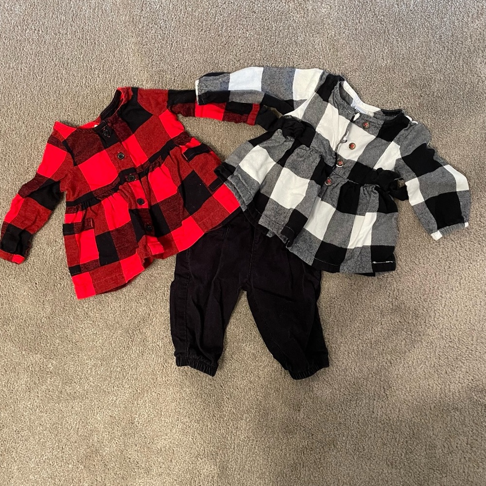 Baby girl buffalo plaid outfit